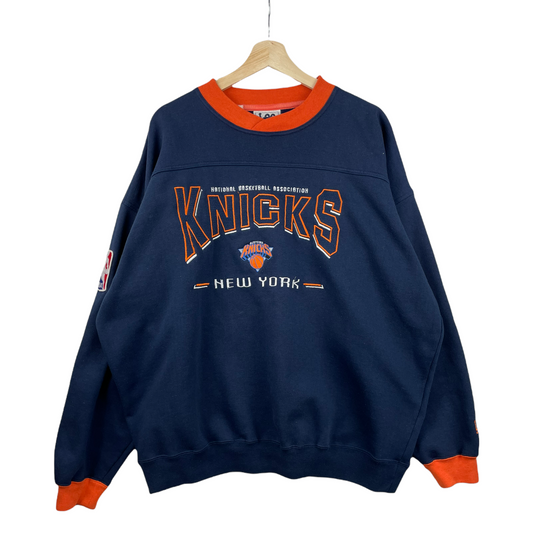 90s Lee Sport New York Knicks NBA Sweatshirt Navy Orange L/XL