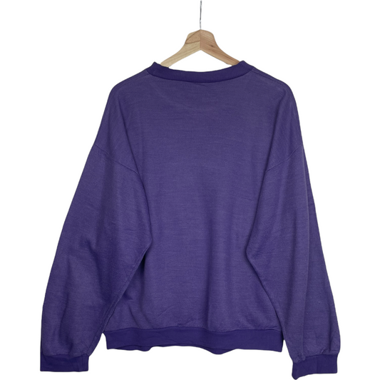 80s Unbranded Sweatshirt Purple XL/L
