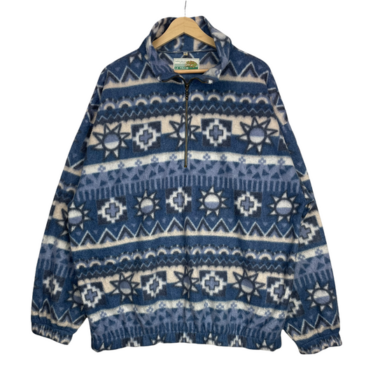 90s Le Frog Crazy Fleece Blue  L