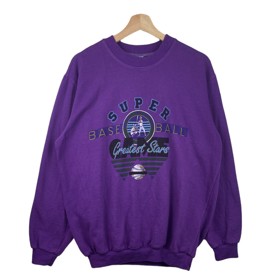 90s Puma Baseball Sweatshirt Purple  M
