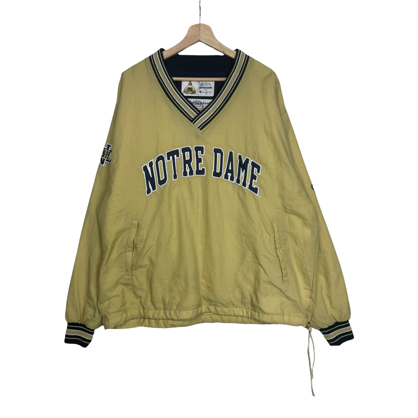 00s Champion Notre Dame Fighting Irish Pullover Creme Blue L