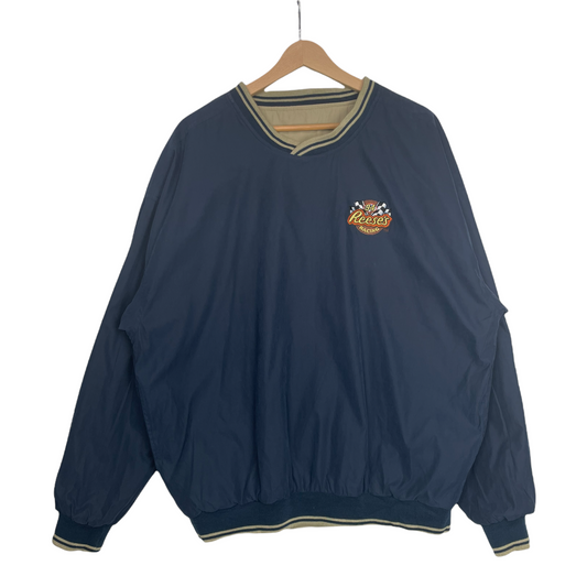90s Reese's Racing Reversible Pullover Beige Black  XL