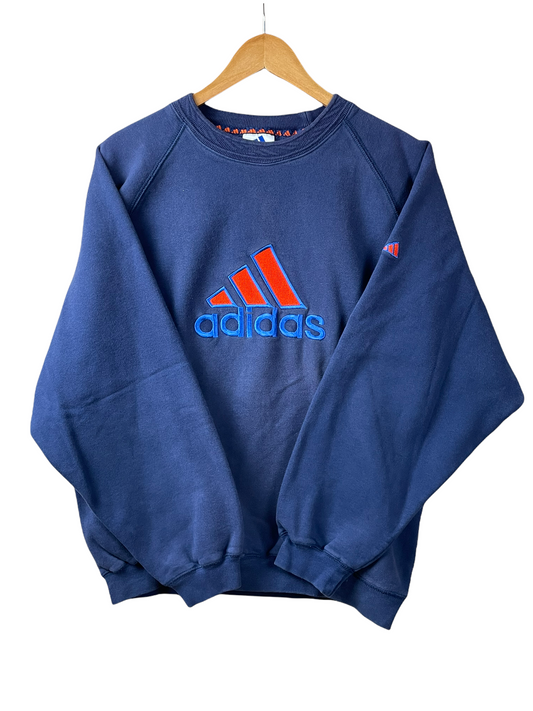 00s Adidas Sweatshirt Navy Orange L