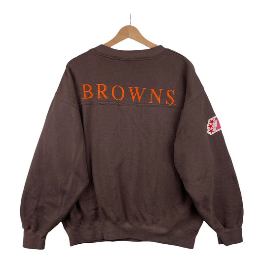 90s Lee Sport Cleveland Browns NFL Sweatshirt Brown  L