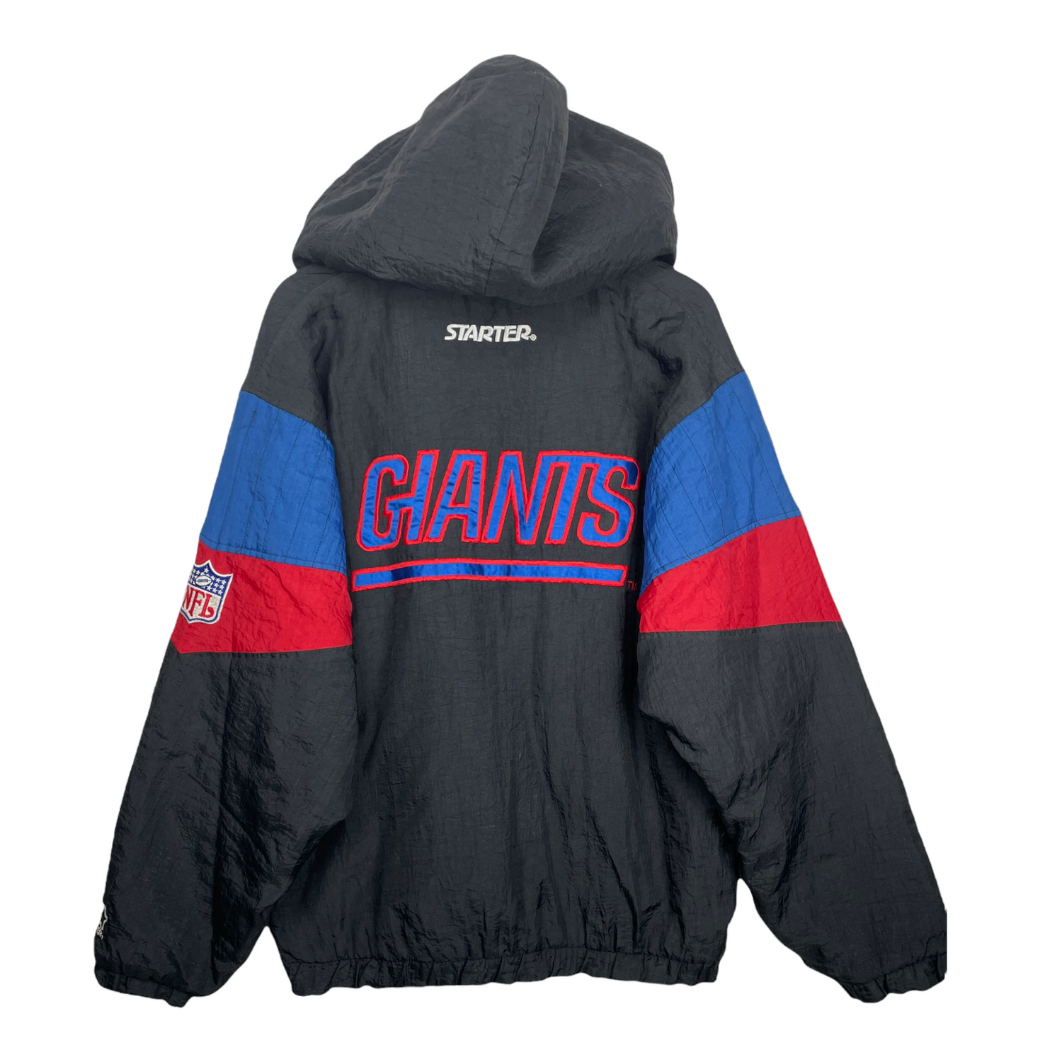 90s Starter New York Giants NFL Jacket Black Blue M – PopeVintage 90s Starter New York Giants NFL Jacket Black Blue M – PopeVintage