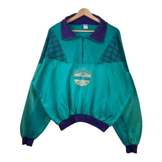 90s Unbranded Sweatshirt Green  M