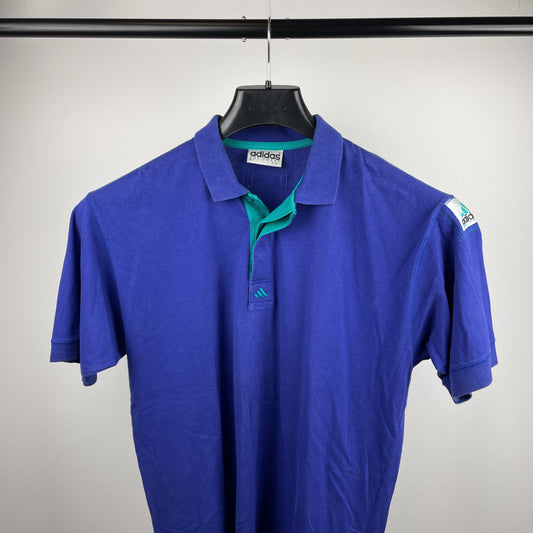 90s Adidas Equipment Polo Blue M/L