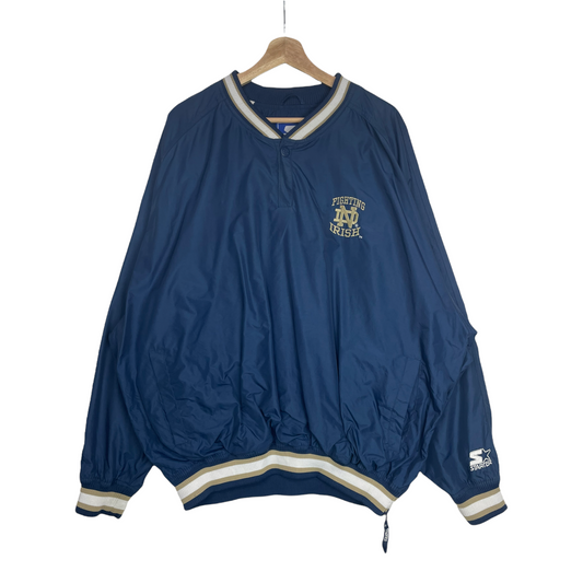 90s Starter Notre Dame Fighting Irish Pullover Navy XXL