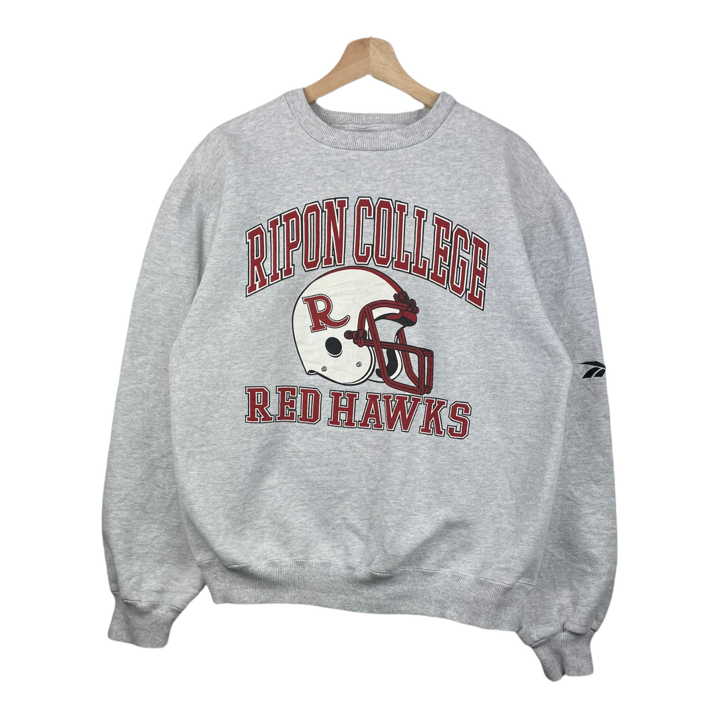 90s Reebok Ripon College Redhawks NCAA Sweatshirt Grey  M