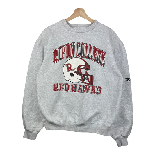 90s Reebok Ripon College Redhawks NCAA Sweatshirt Grey M