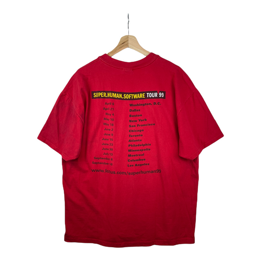 90s Hanes Lotus R5 Software T-Shirt Red XL