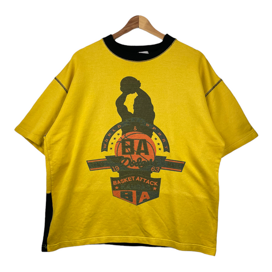80s Unbranded Basketball T-Shirt Yellow L
