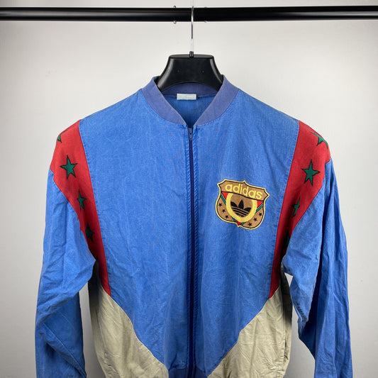 80s Adidas Jacket jeans blue red S/M