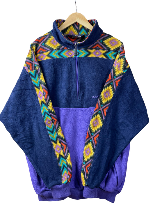 90s Karrimor Crazy Fleece Black Purple XL