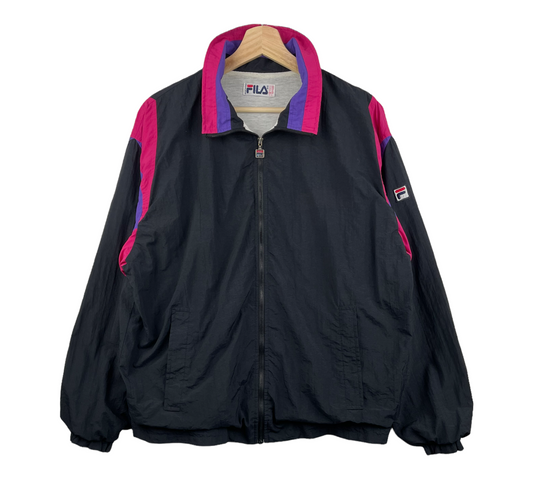 90s Fila Trackjacket Black Pink L