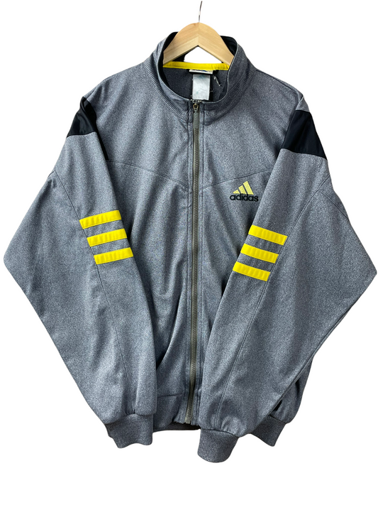 00s Adidas Track Jacket grey yellow M/L