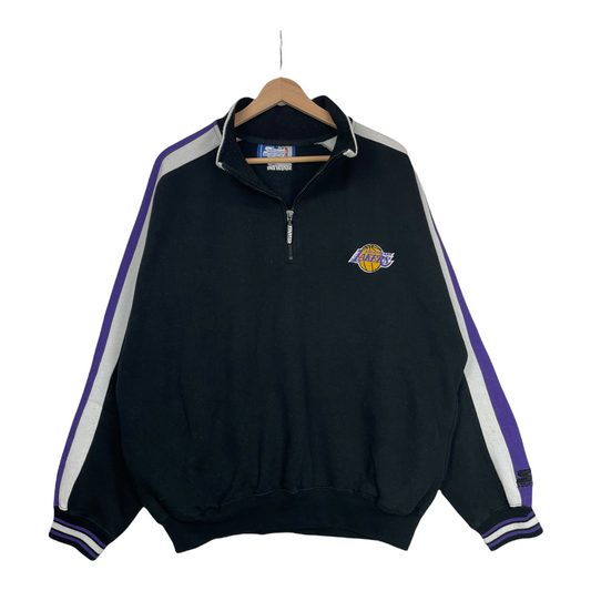 90s Starter Los Angeles Lakers NBA  Sweatshirt Black Purple L