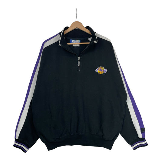 90s Starter Los Angeles Lakers NBA Sweatshirt Black Purple L