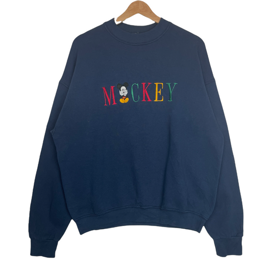 90s Mickey Disney Sweatshirt Navy XL/L