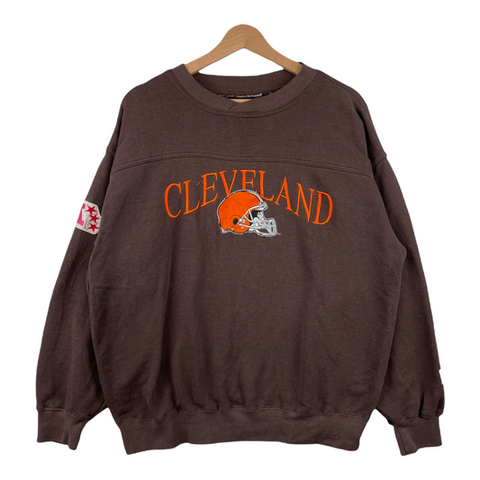 90s Lee Sport Cleveland Browns NFL Sweatshirt Brown L