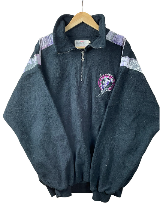 90s Benger Sportswear Crazy Fleece Black L