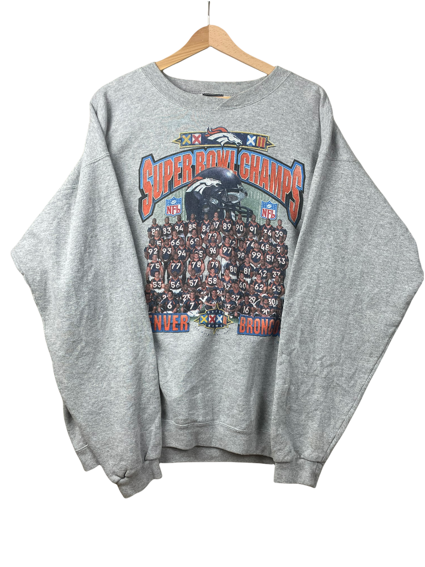 90s Denver Broncos Superbowl XXXII NFL Starter Sweatshirt Grey