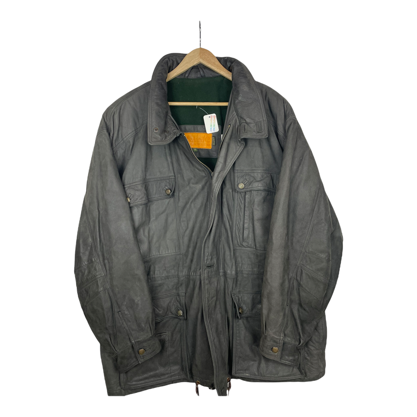 90s Timberland Leather Jacket Black  XL