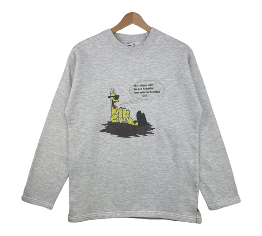 90s Hanes Postleitzahlen Rolf Deutsche Post Sweatshirt Grey M