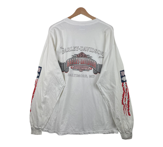 00s Harley Davidson Hanes Longsleeve White XL