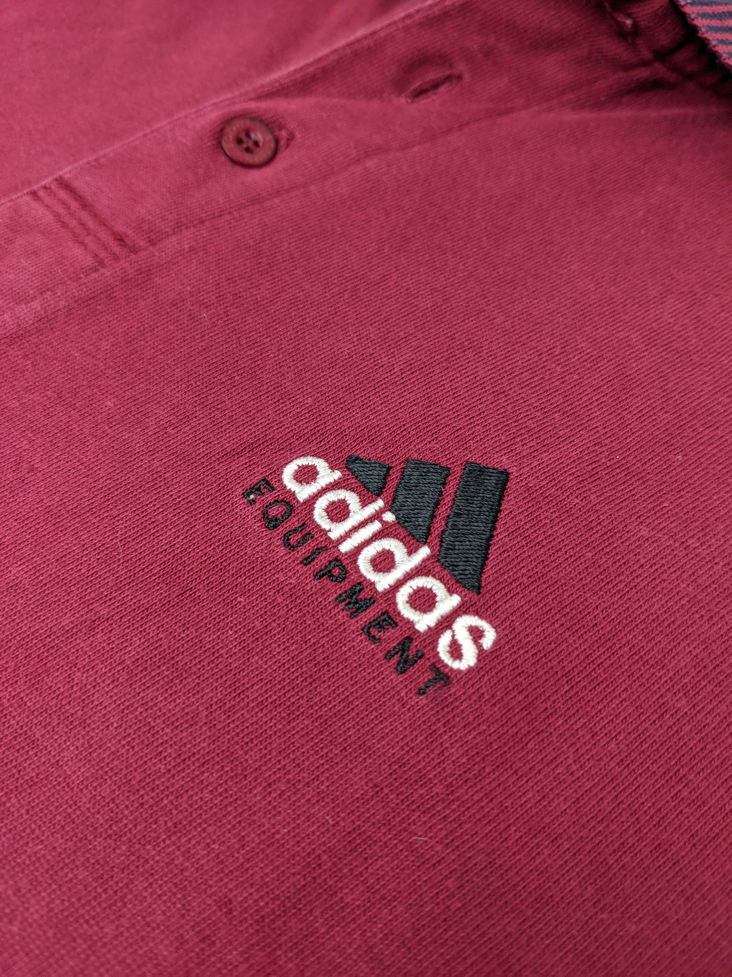 90s Adidas Equipment Polo Burgundy M/L