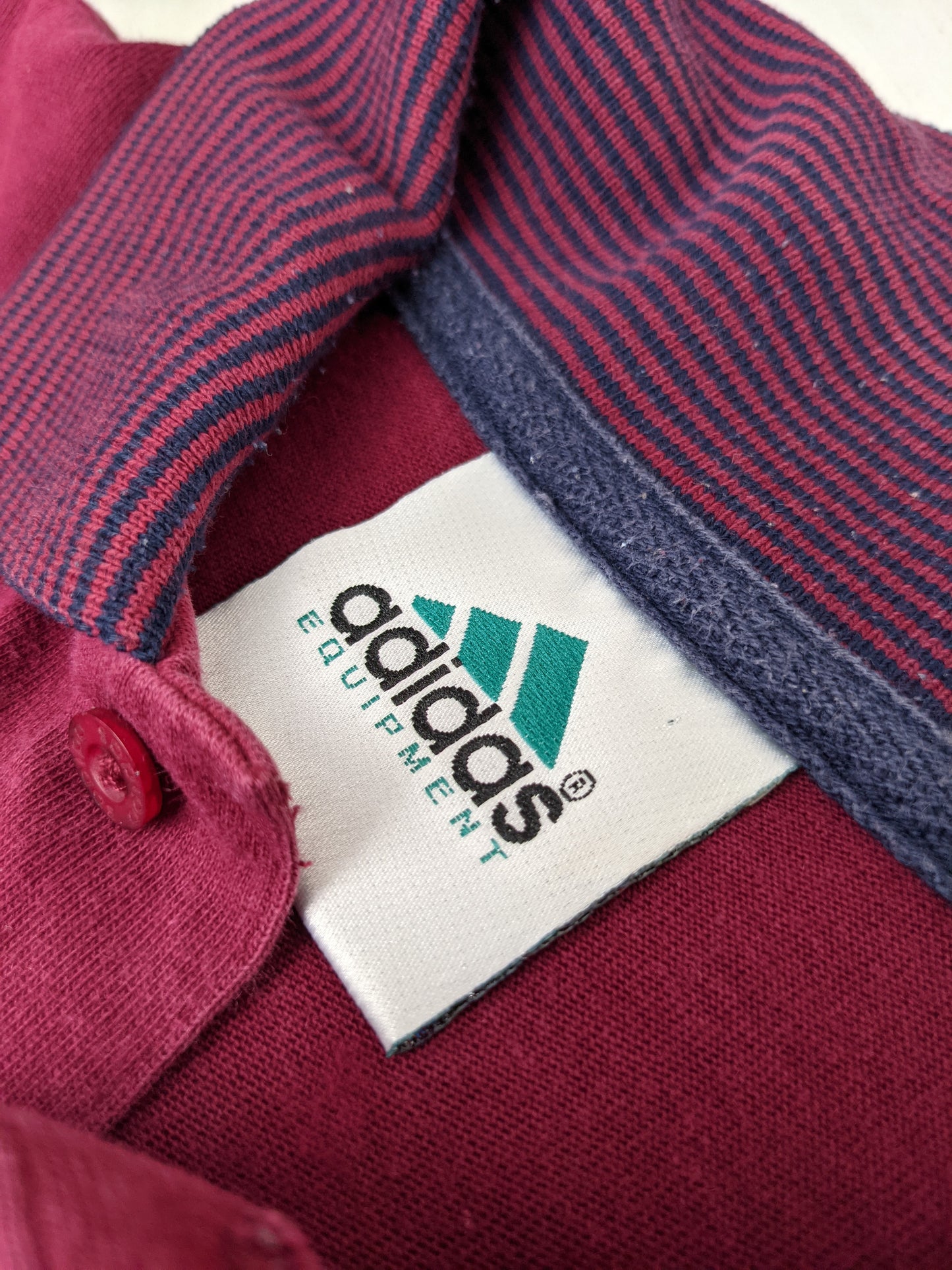 90s Adidas Equipment Polo Burgundy M/L