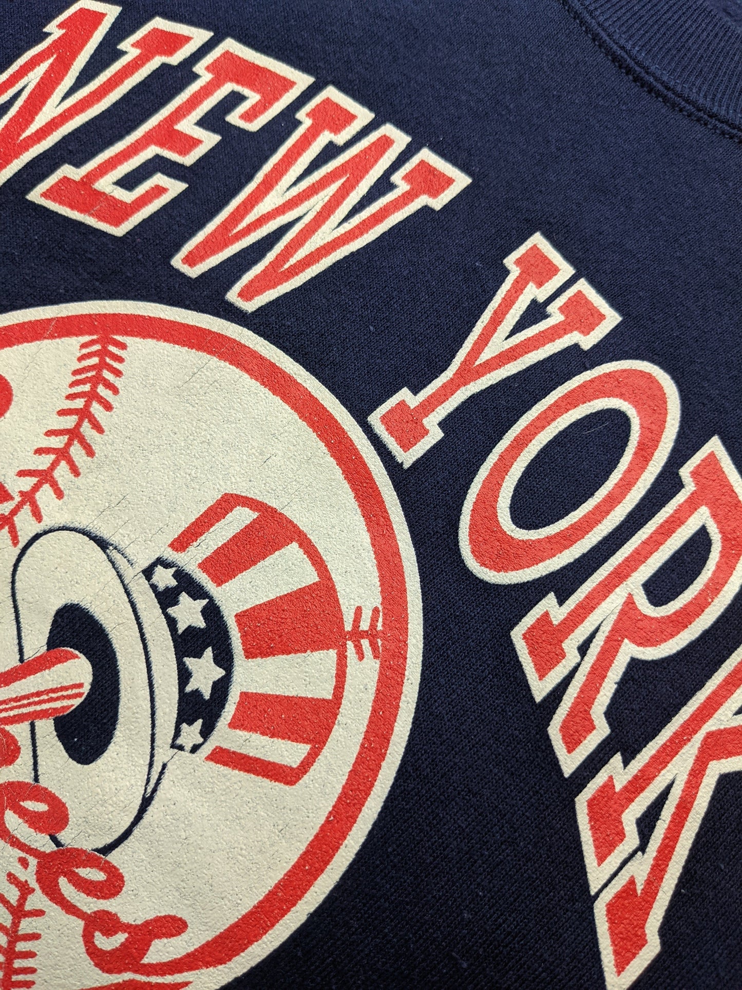 90s New York Yankees MLB Velva Sheen Sweatshirt Navy