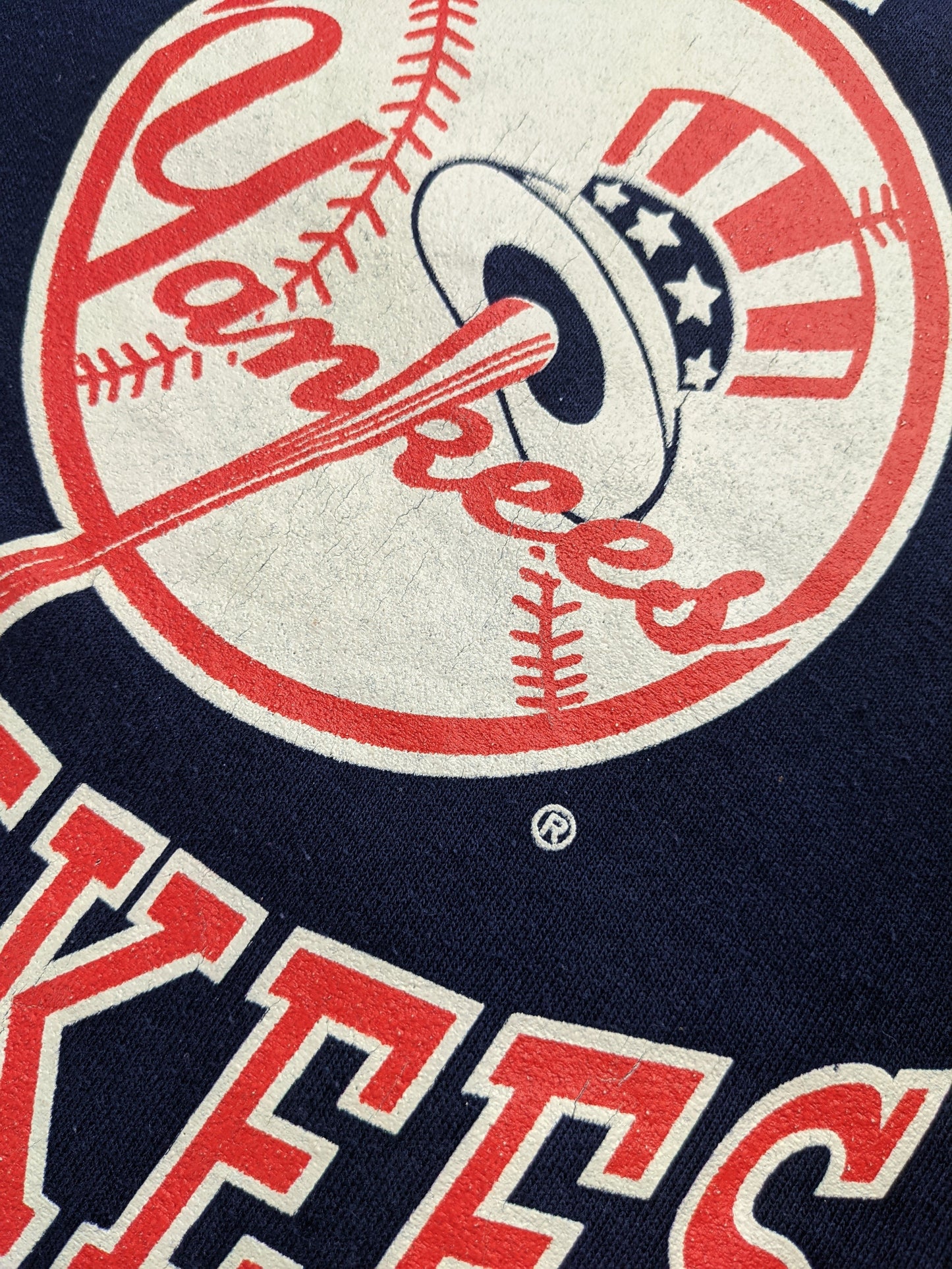 90s New York Yankees MLB Velva Sheen Sweatshirt Navy