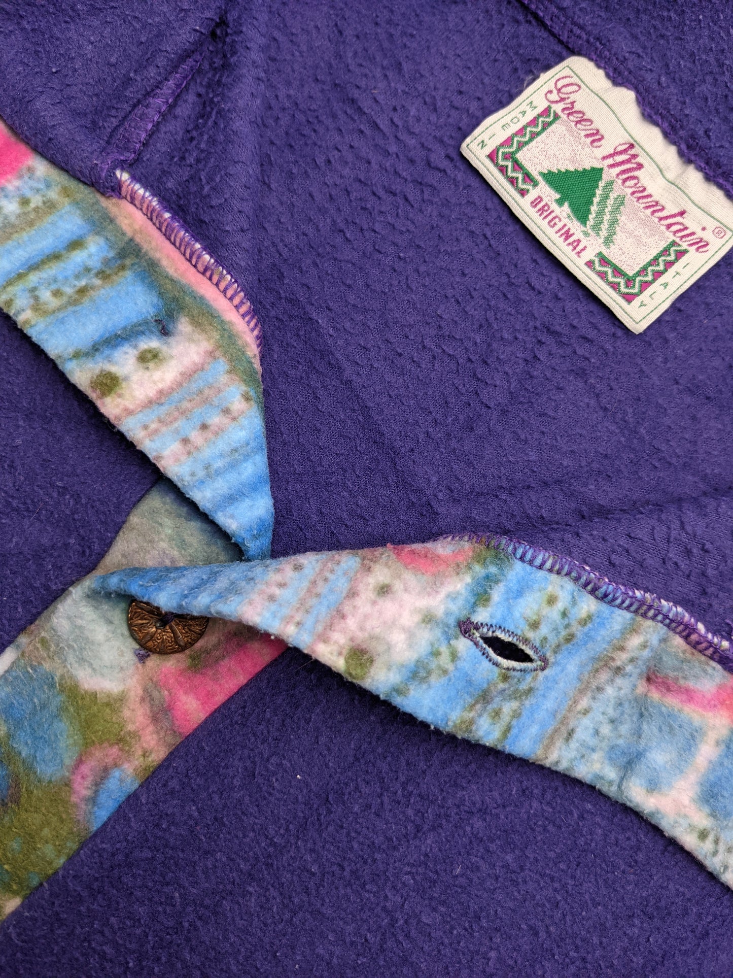 80s Green Mountain Crazy Fleece Purple L