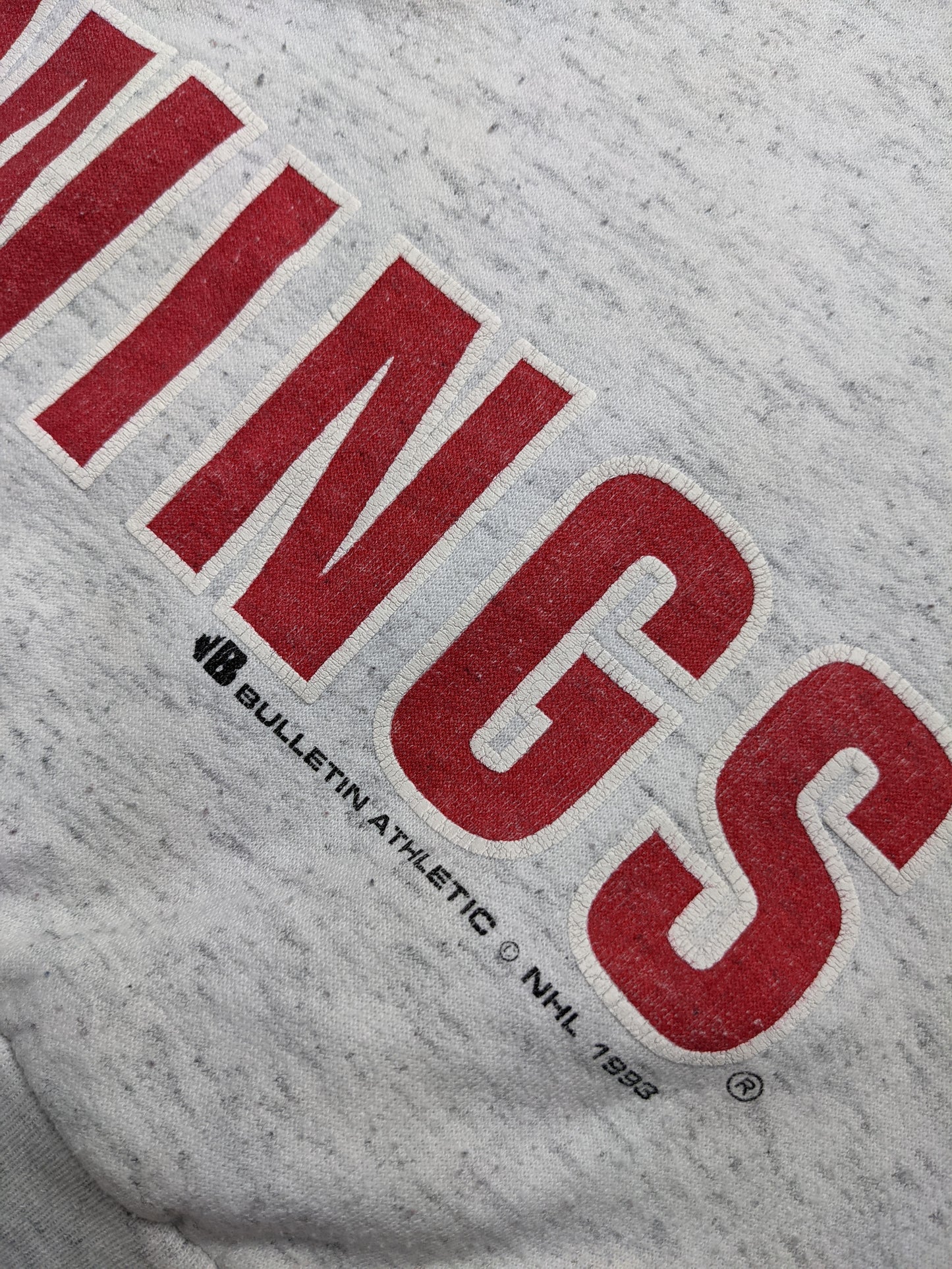 90s Detroit Red Wings NHL Bullet in Athletic Sweatshirt Grey M