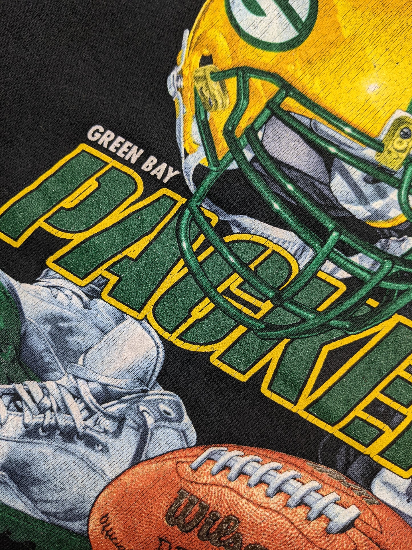 90s Green Bay Packers NFL Fruit of the Loom Sweatshirt Black XL