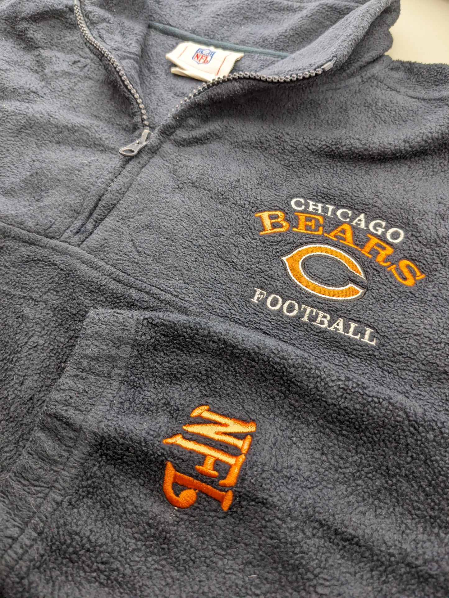 00s Chicago Bears NFL Fleece Navy Orange XL