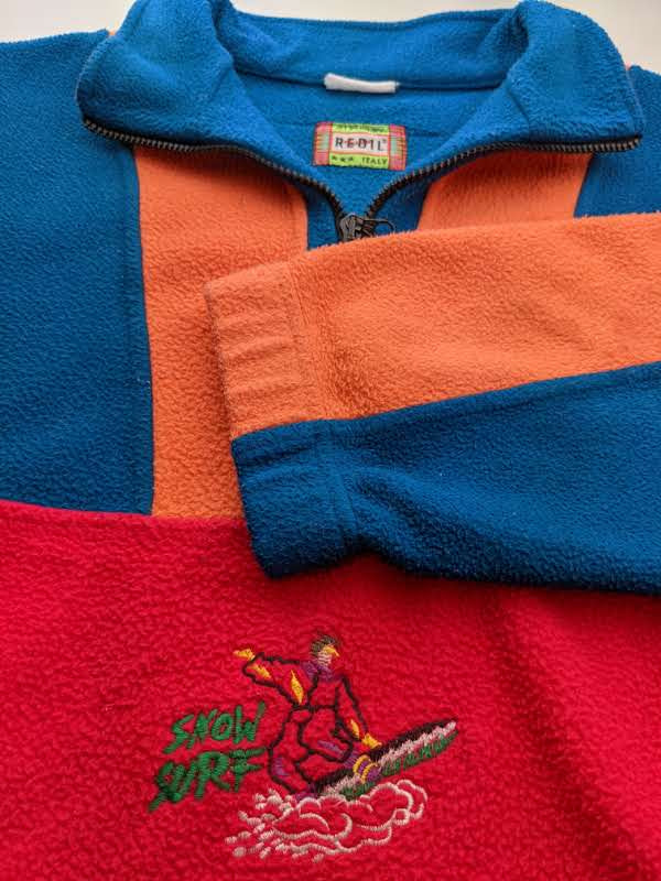 90s Redil Crazy Fleece Red Orange M/L