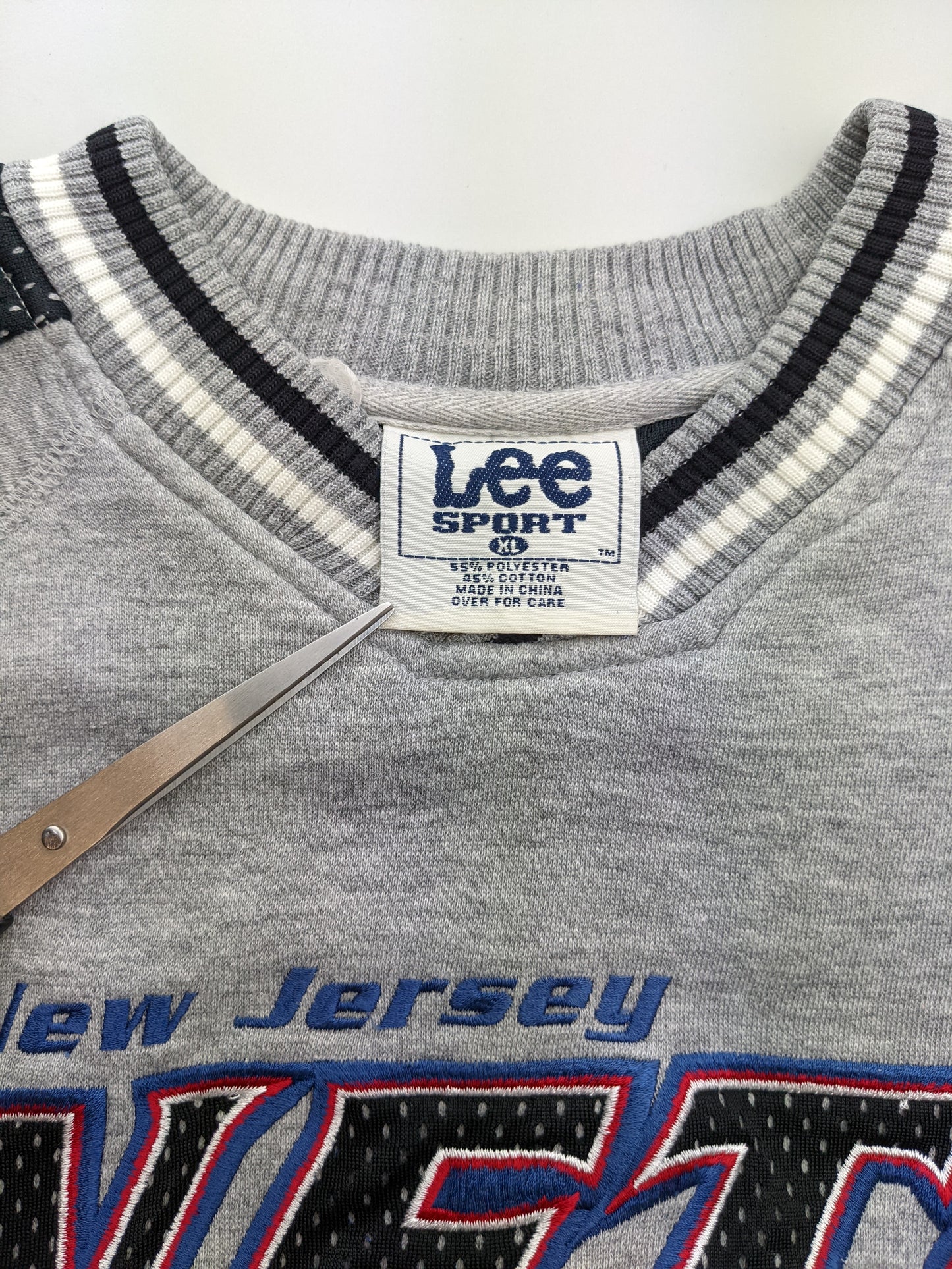 90s New Jersey Nets Lee Sport Sweatshirt Grey  XL