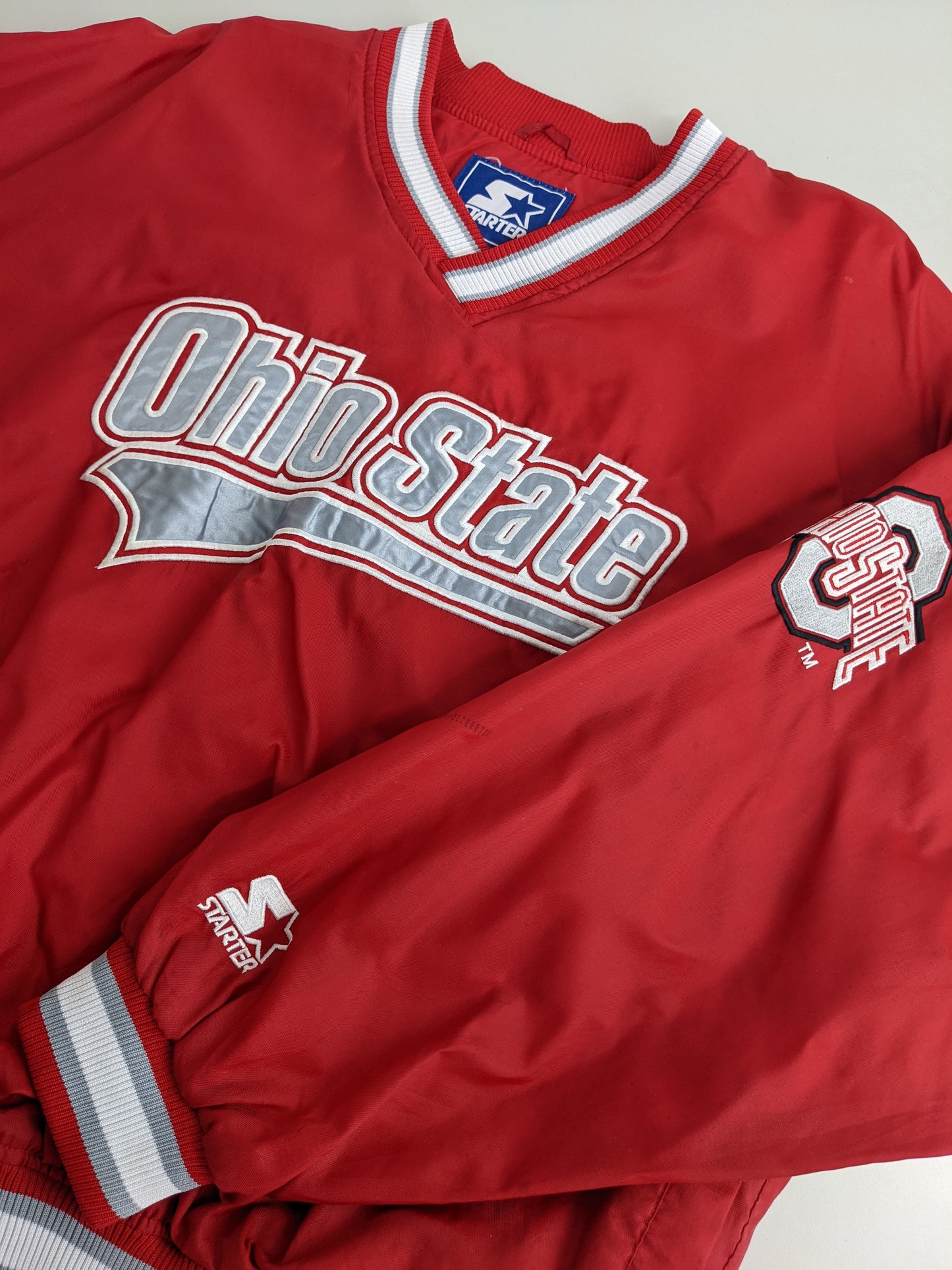 90s Starter Ohio State NCAA Pullover Red  XL