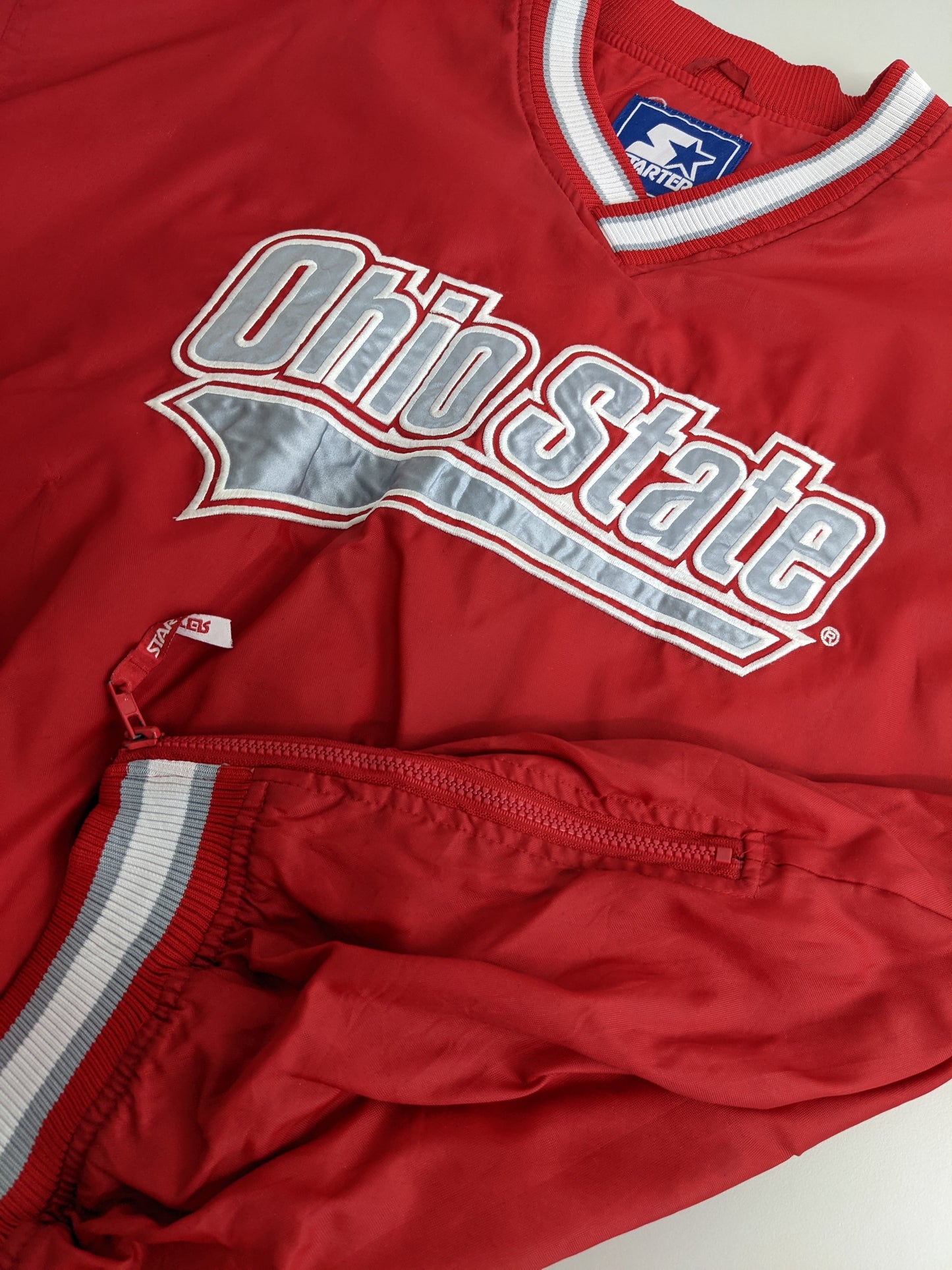 90s Starter Ohio State NCAA Pullover Red  XL