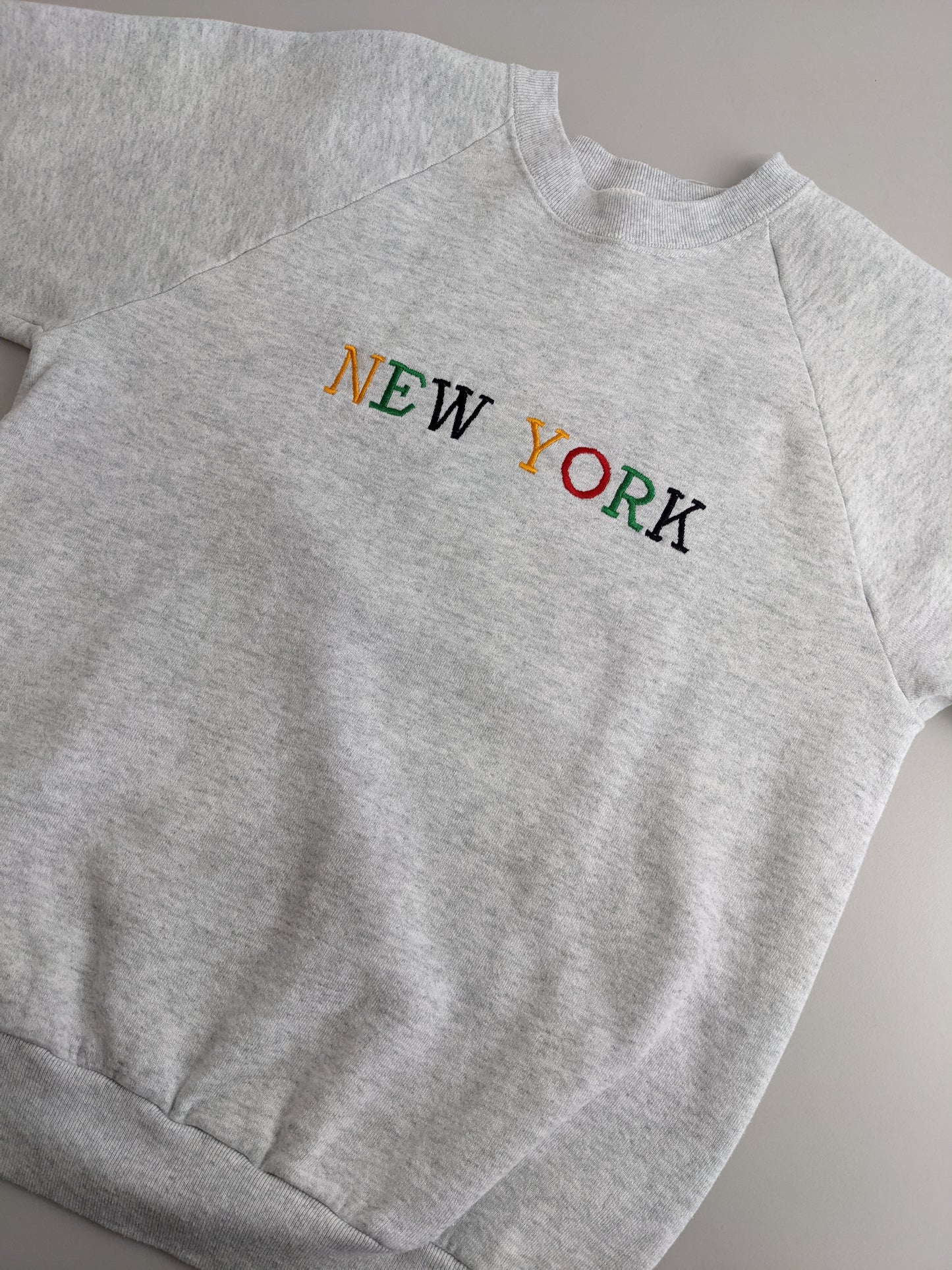 80s Fruit of the Loom New York Tourist Sweatshirt Grey  M/S