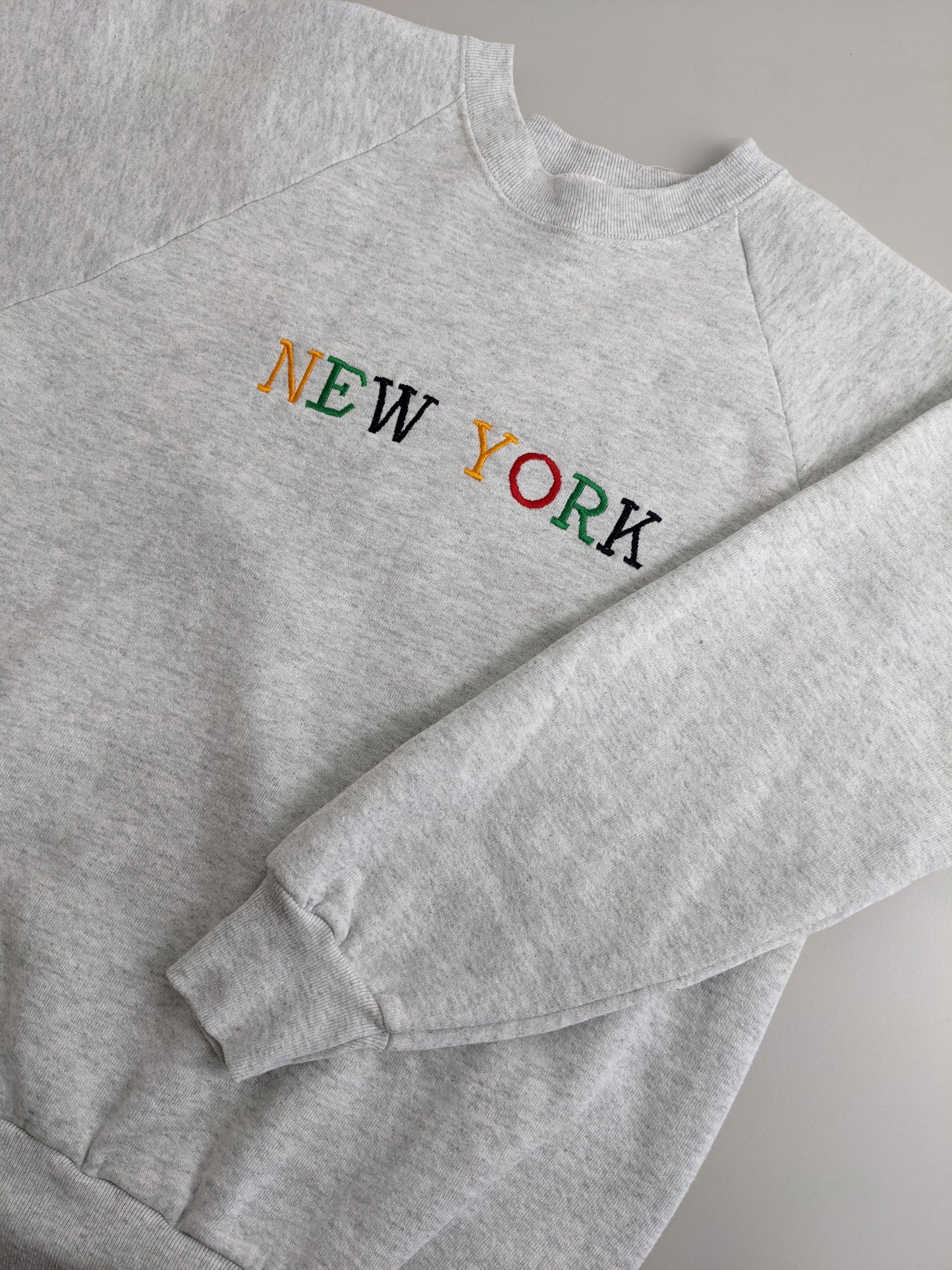 80s Fruit of the Loom New York Tourist Sweatshirt Grey  M/S