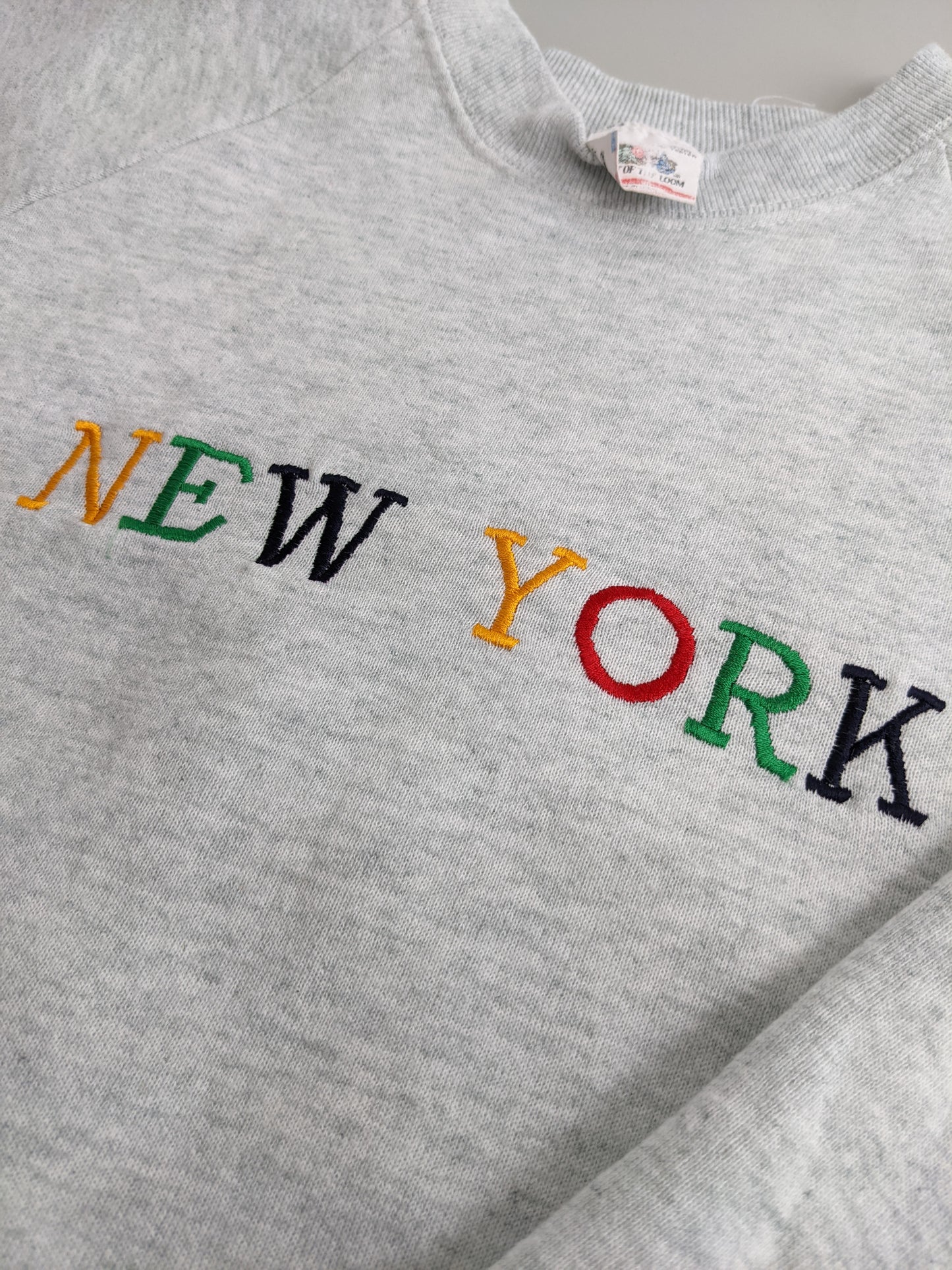 80s Fruit of the Loom New York Tourist Sweatshirt Grey  M/S