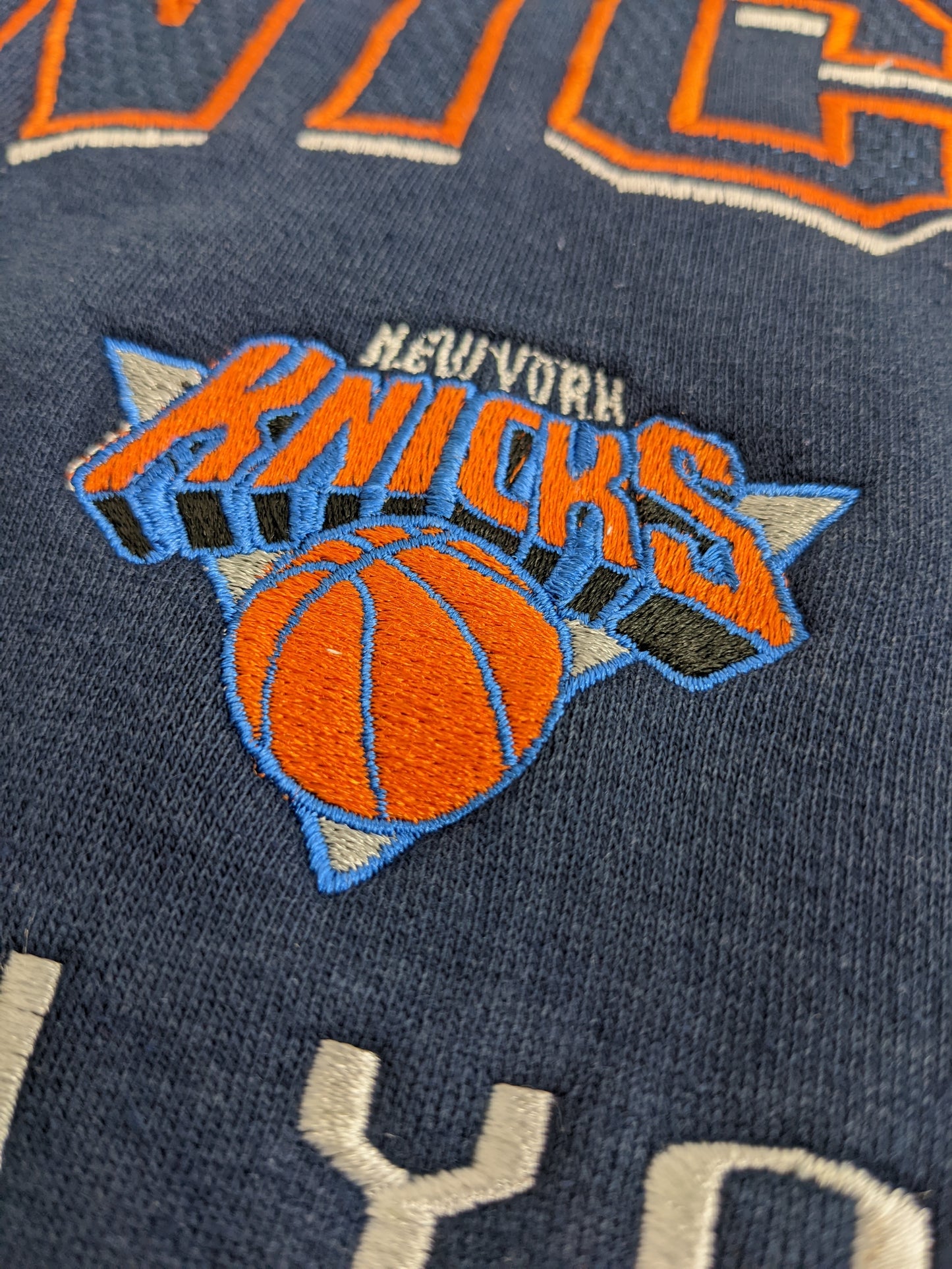 90s Lee Sport New York Knicks NBA Sweatshirt Navy Orange L/XL