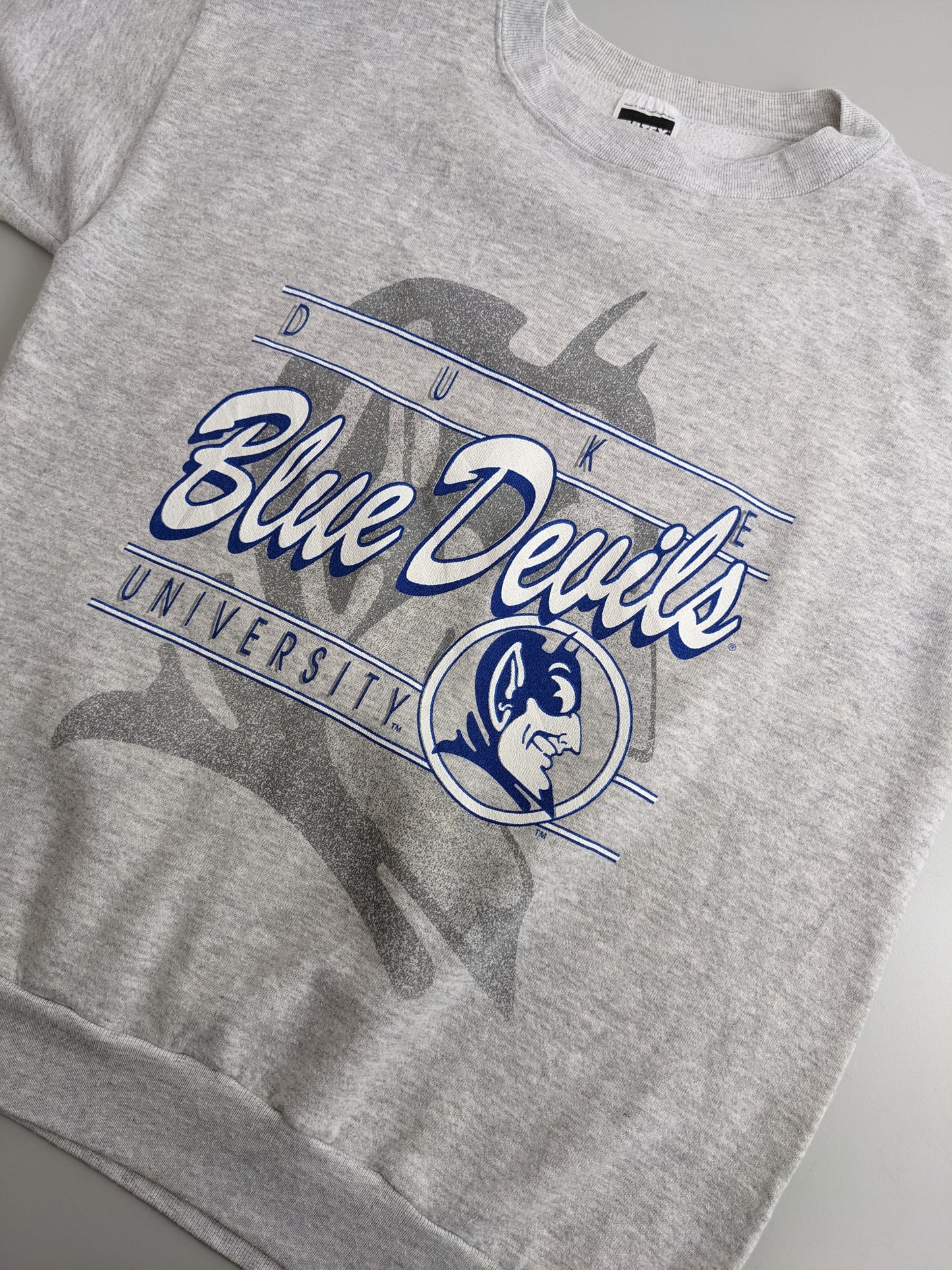 90s Tultex Duke Blue Devils NCAA Sweatshirt Grey  L