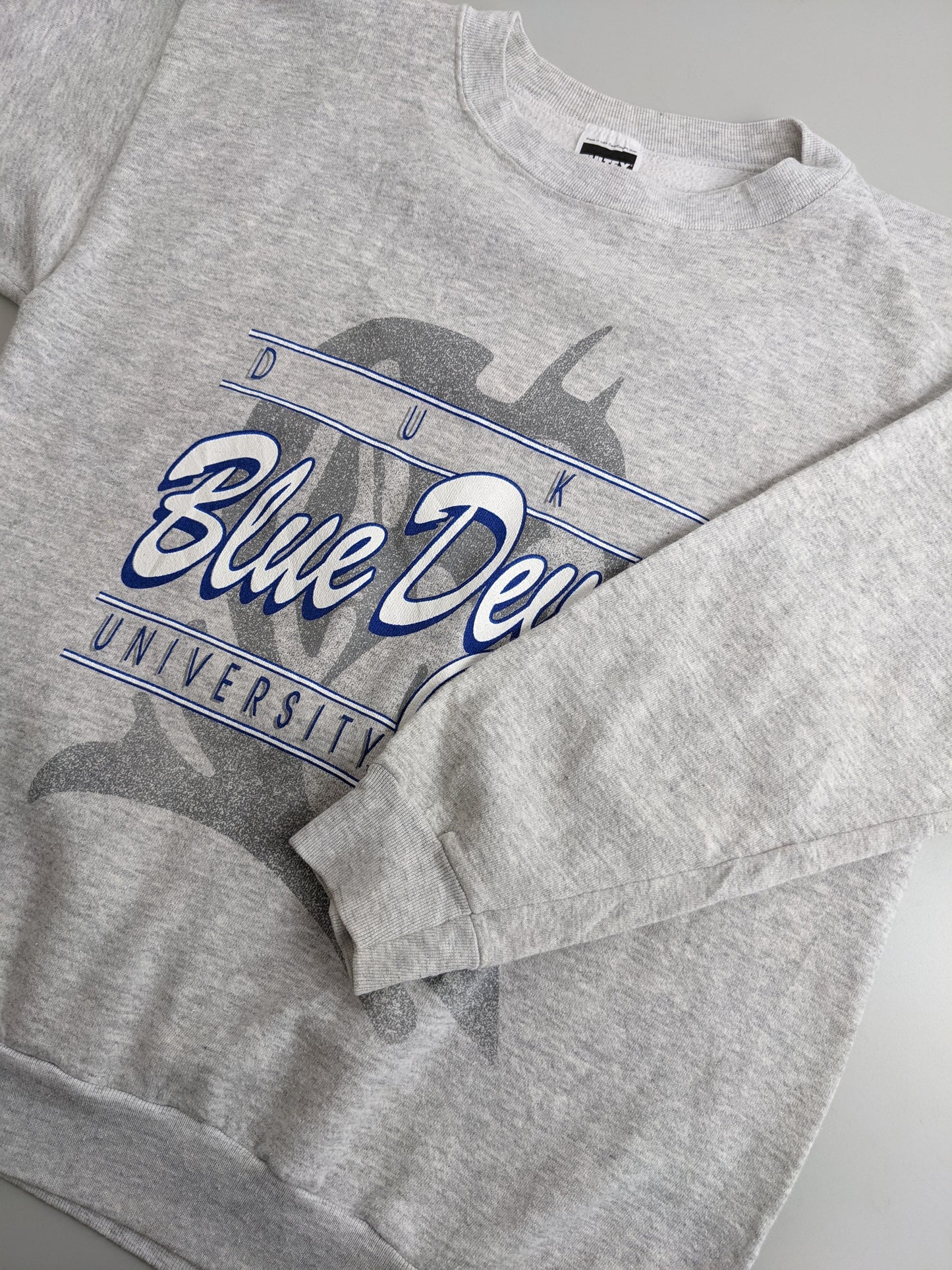 90s Tultex Duke Blue Devils NCAA Sweatshirt Grey  L