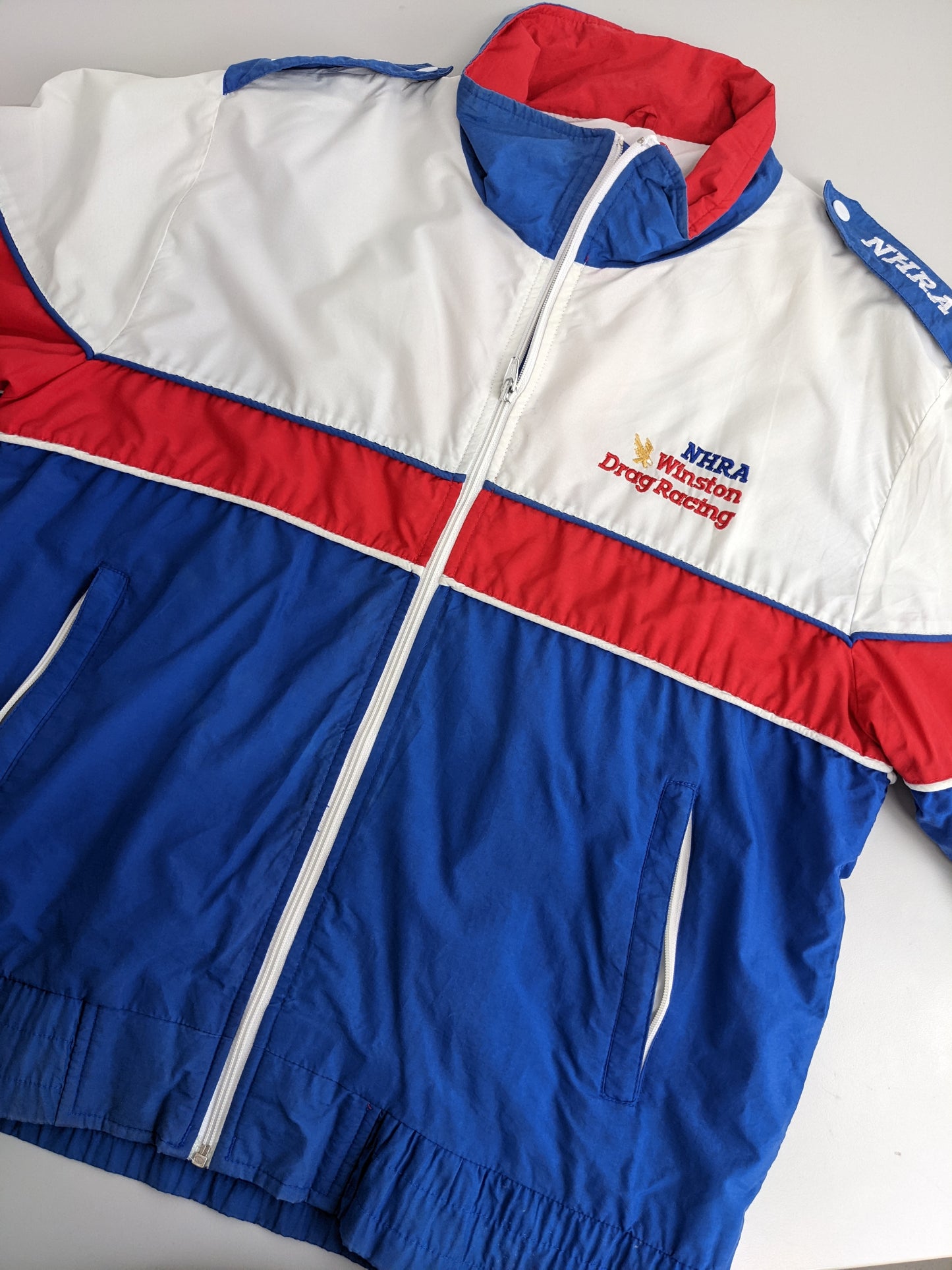 90s NHRA Winston Drag Racing Jacket Blue White M