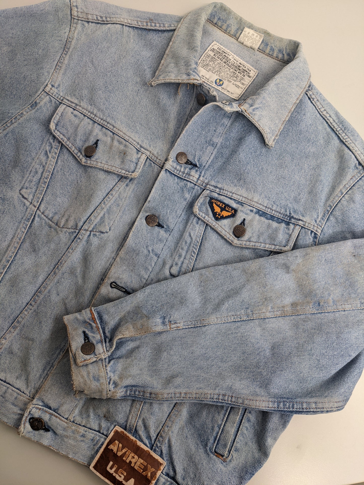 90s Avirex Jeans Jacket Blue  M