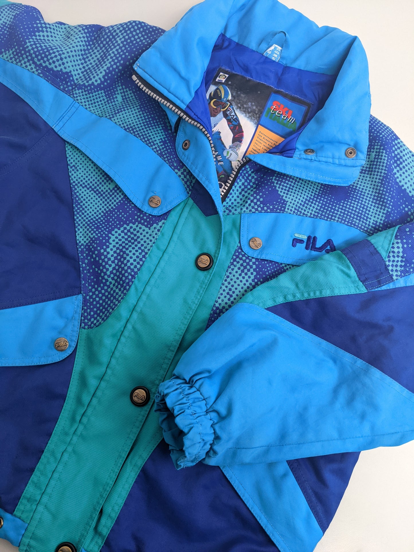 90s Fila Jacket Blue Green S